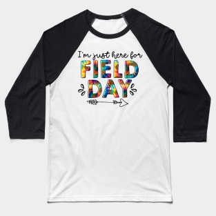 I'm Just Here For Field Day Leopard Tie Dye Last Day Of School Baseball T-Shirt